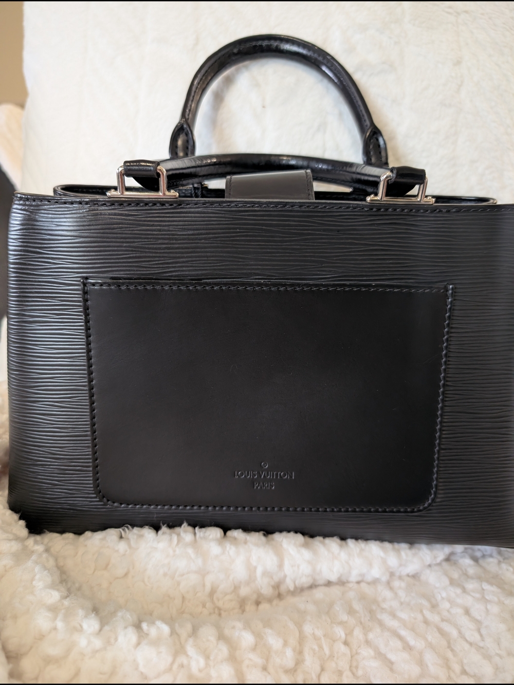 Louis Vuitton Black Epi Leather Handbag - Structured Top Handle - Picture 17 of 17